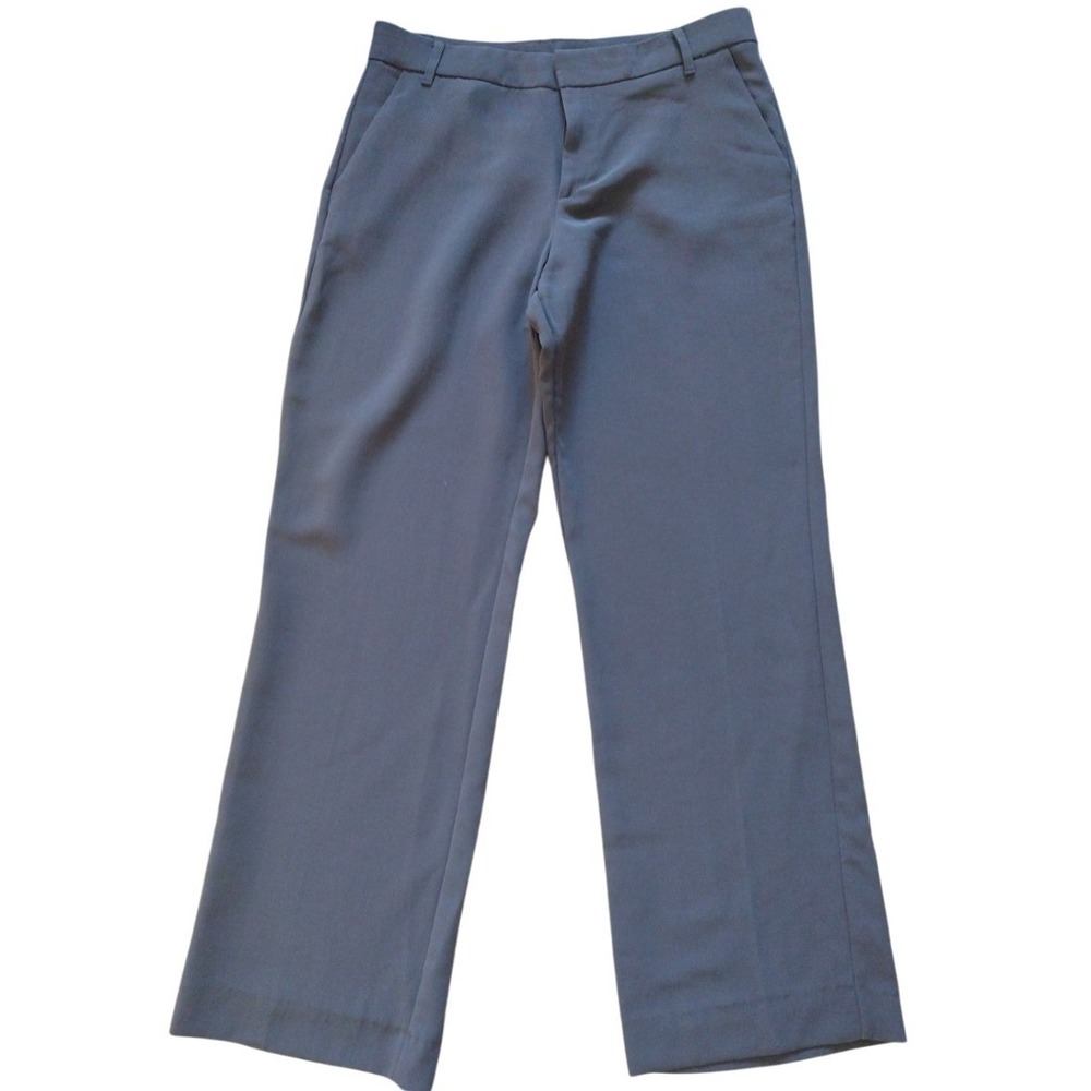 Zara Pants Woman Medium Gray Trousers Belt Hoops Office‎ Career Business Formal